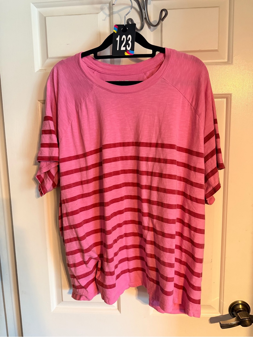 Maurices Pink Striped Long Sleeve Tee